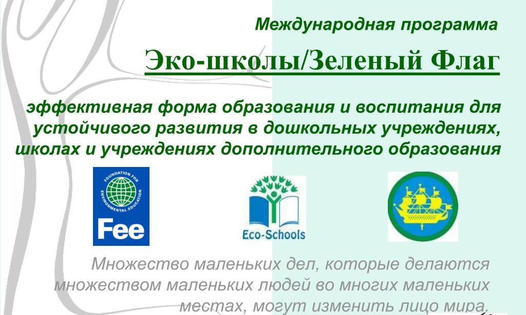 Международная проектная деятельность “Эко-школы/Зелёный флаг”